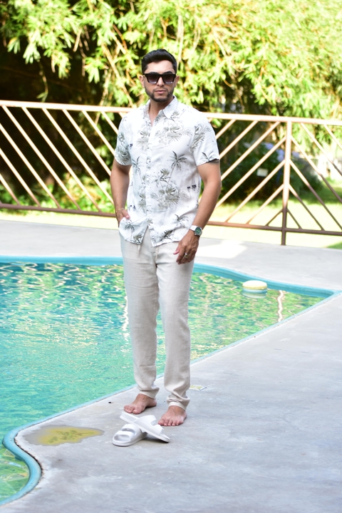 Camisa Vicose Floral Branca 1019 - PCF - loja online