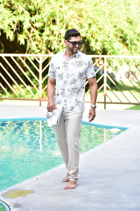 Imagem do Camisa Vicose Floral Branca 1019 - PCF