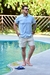 Camisa Vicose Floral Azul Claro 1003 - PCF na internet
