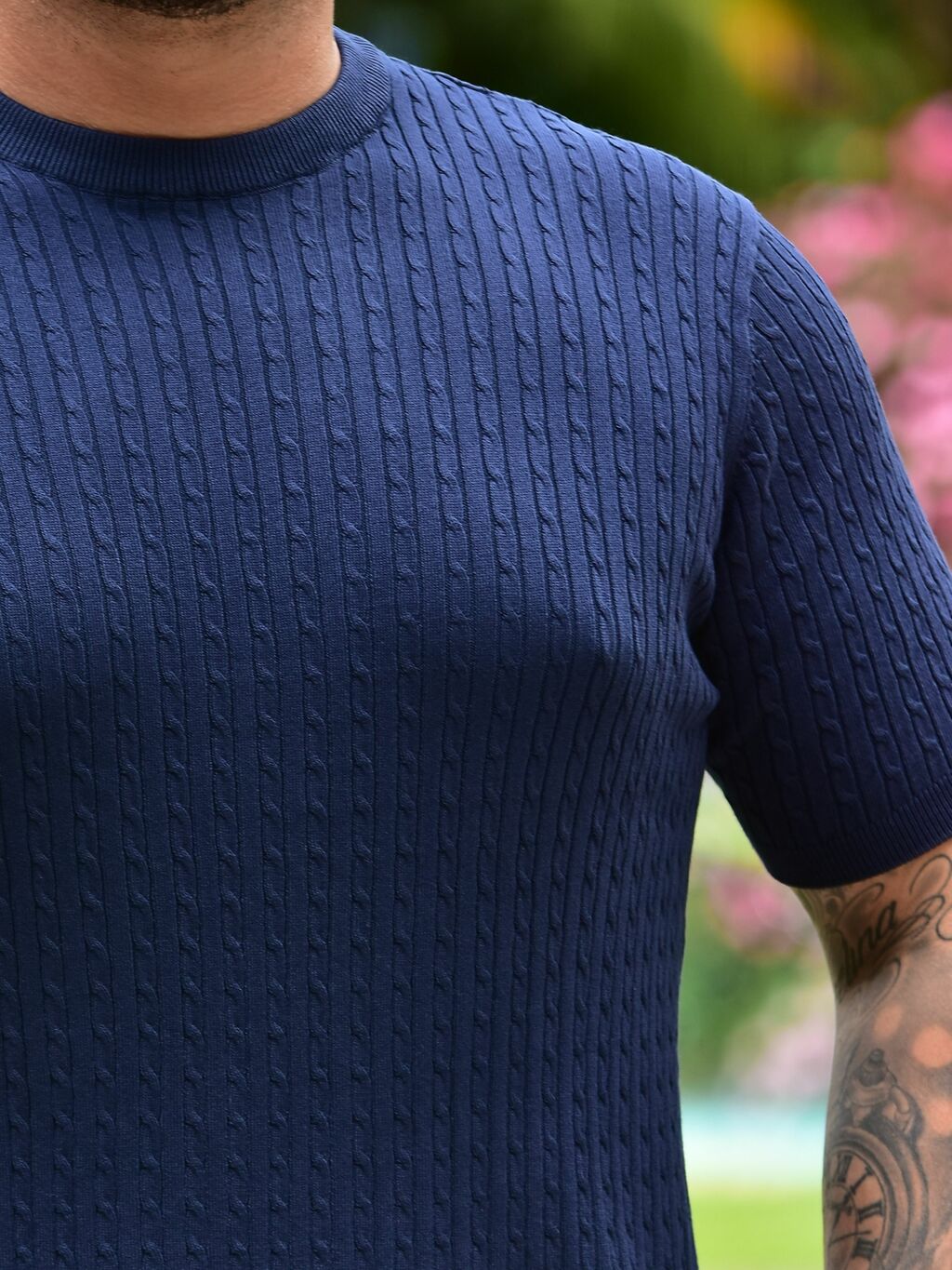 Camiseta Tricot Texturizada Azul Marinho 1051 - Conquest - comprar online