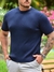 Camiseta Tricot Texturizada Azul Marinho 1051 - Conquest