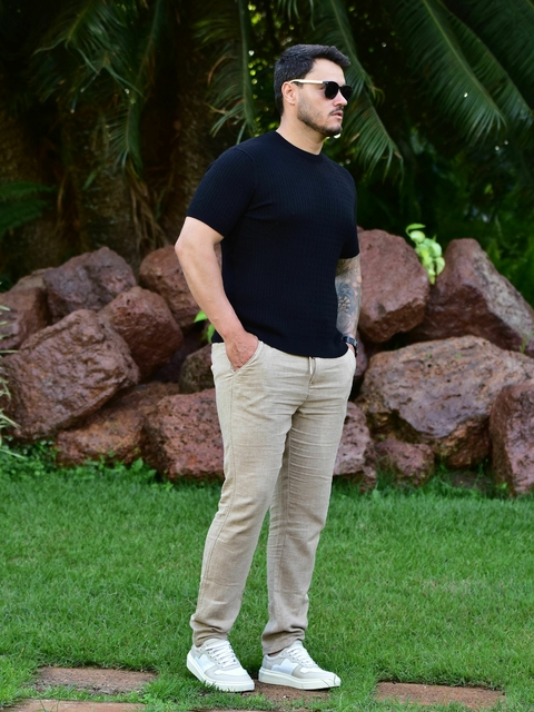 Imagem do Camiseta Tricot Texturizada Preta 1051 - Conquest