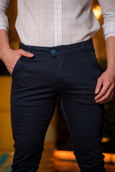 Calça Alfaiataria Skinny Amsterdã Azul Marinho - Conquest - comprar online