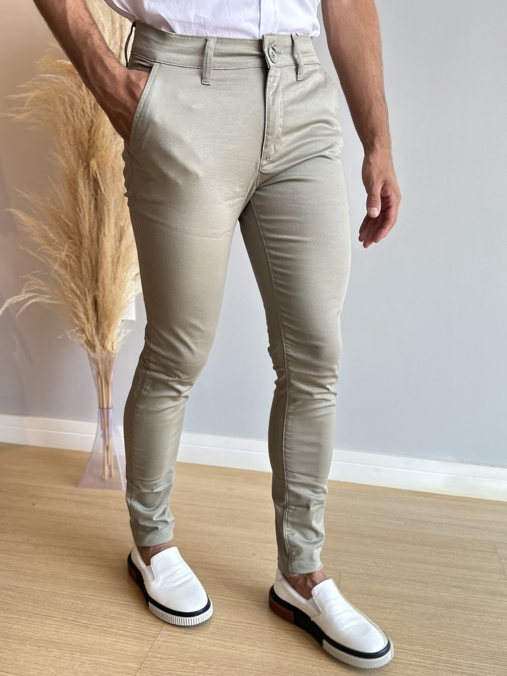 Calça Alfaiataria Cinza Rato - Zip Off