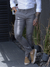 Calça Alfaiataria Skinny Amsterdã Acetinada Cinza Titânio - Conquest