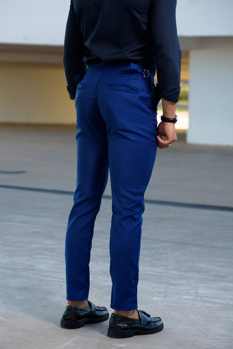 Calça Alfaiataria Roma Skinny Azul Royal com Ajuste - Conquest - loja online