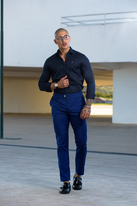 Calça Alfaiataria Roma Skinny Azul Royal com Ajuste - Conquest - comprar online