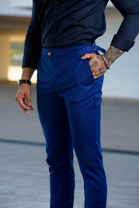 Imagem do Calça Alfaiataria Roma Skinny Azul Royal com Ajuste - Conquest