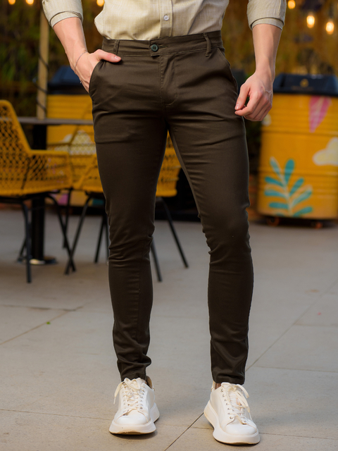 Calça Alfaiataria Skinny Amsterdã Acetinada Verde Militar - Conquest