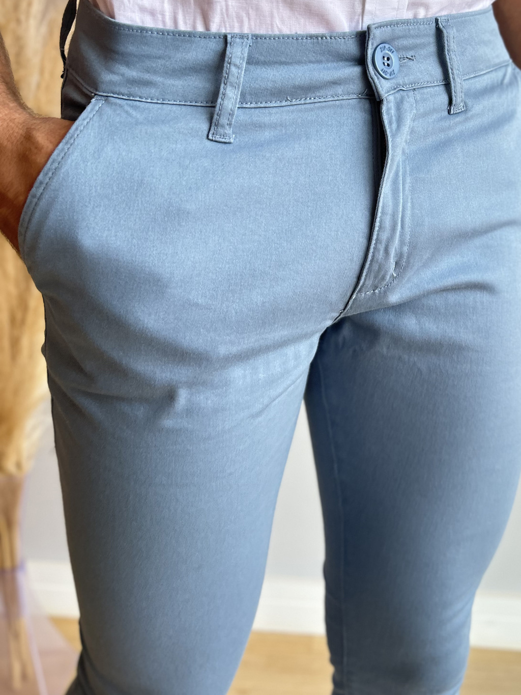 Calça Alfaiataria Azul Bebê Super Skinny - Zip Off - comprar online