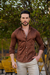 Camisa Social Slim M. Longa Acetinada Marrom Chocolate - Conquest - comprar online