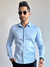 Camisa Social Acetinada Slim Azul Bebê - Zip Off - Kamarim Patos