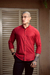 Camisa Maldivas Slim Linho Flamê Vermelho Borgonha - Gola Padre - Conquest - Kamarim Patos
