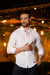 Camisa Slim Linho Flamê Branca Quadriculada Azul - Conquest - loja online
