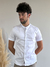 Camisa Slim Manga Curta Branca - Gola Padre - Zip Off na internet