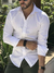 Camisa Social Linho Slim Fit Branca - Conquest