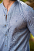 Camisa Aruba Slim Linho Flamê Azul Acero - Gola Padre - Conquest na internet