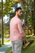 Camisa Maldivas Slim Linho Flamê Salmão - Gola Padre - Conquest - loja online