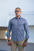 Camisa Ibiza Slim Linho Flamê Azul Aqua - Conquest - Kamarim Patos
