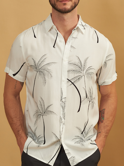 Camisa Vicose Floral Branca 1017 - PCF
