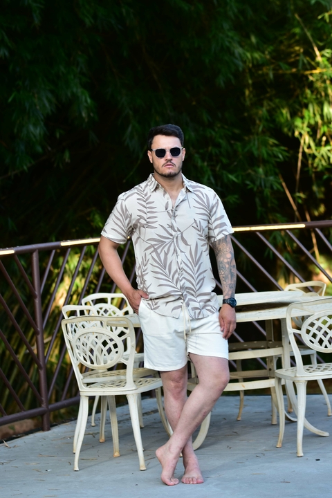 Imagem do Camisa Vicose Floral Bege 1006 - PCF