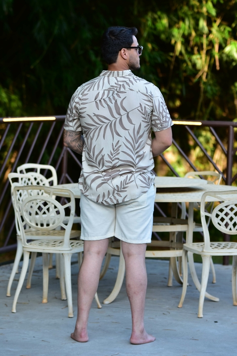 Camisa Vicose Floral Bege 1006 - PCF - loja online