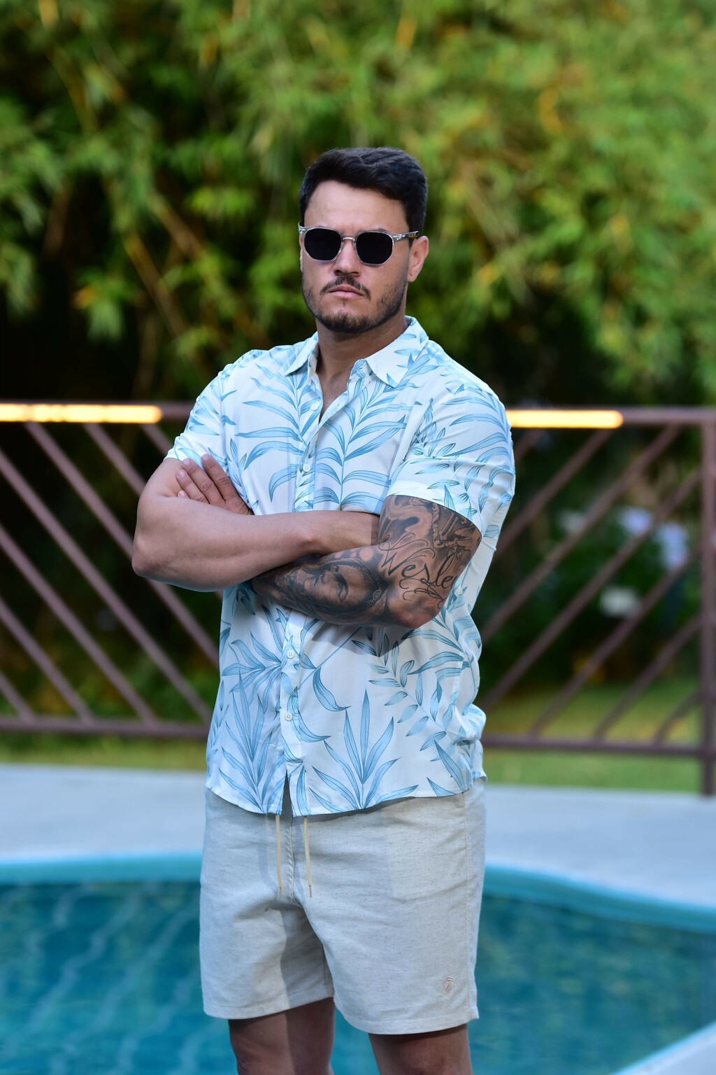 Camisa Vicose Floral Branca 1006 - PCF - Kamarim Patos
