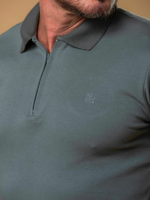 Camiseta Gola Polo Cinza Chumbo - OXG na internet