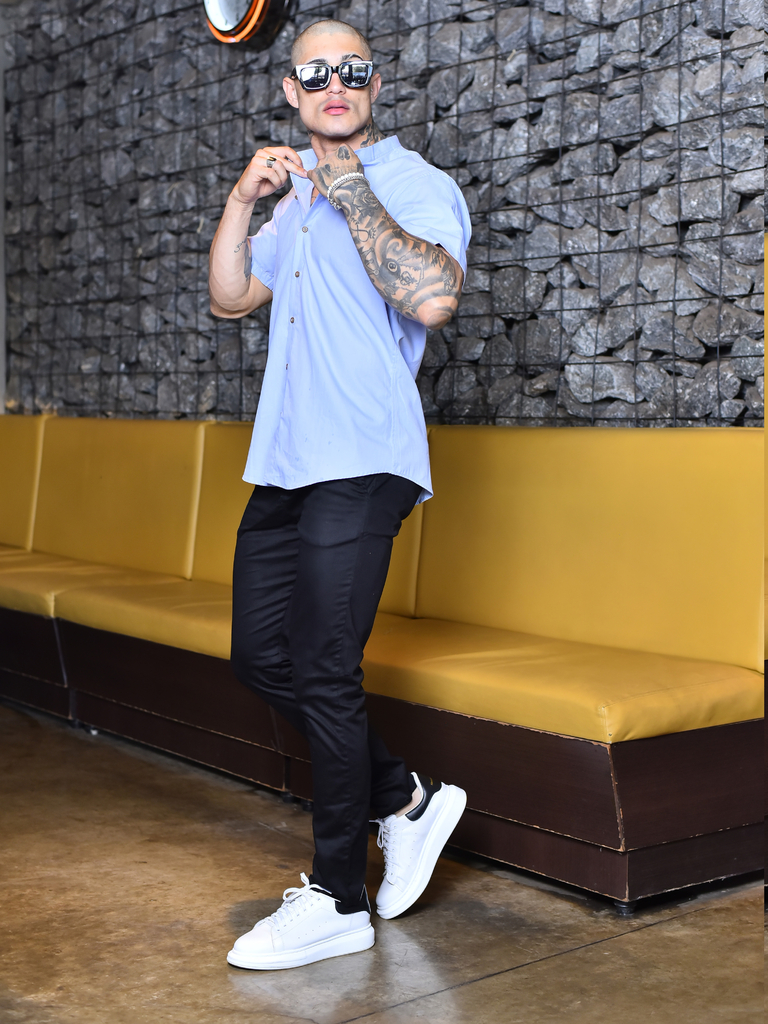 Camisa Slim M. Curta Lilás - Gola Padre - Conquest - Kamarim Patos