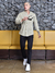 Camisa Slim Fit Linho Xadrez Ocre - Gola Padre - Conquest - Kamarim Patos
