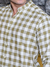 Camisa Slim Fit Linho Xadrez Ocre - Gola Padre - Conquest - loja online