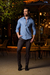 Camisa Social Slim Oxford Azul Francia - Conquest