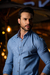 Camisa Social Slim Oxford Azul Francia - Conquest - loja online