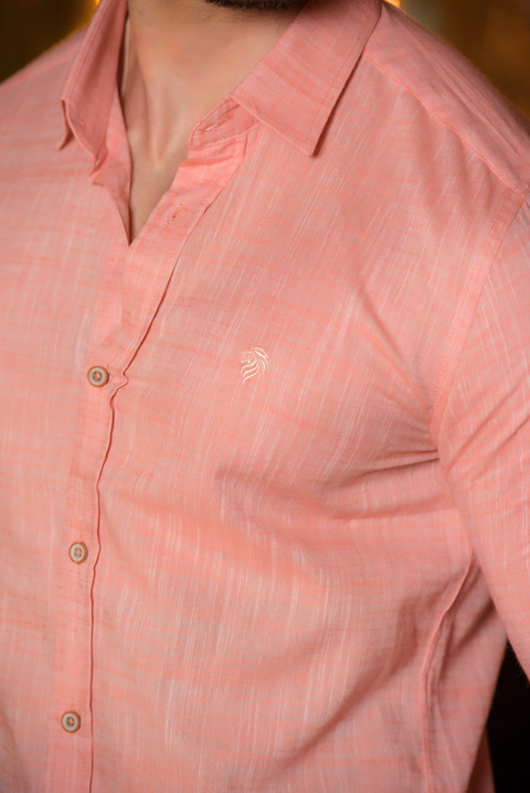 Camisa Ibiza Slim Linho Flamê Salmão - Conquest - comprar online