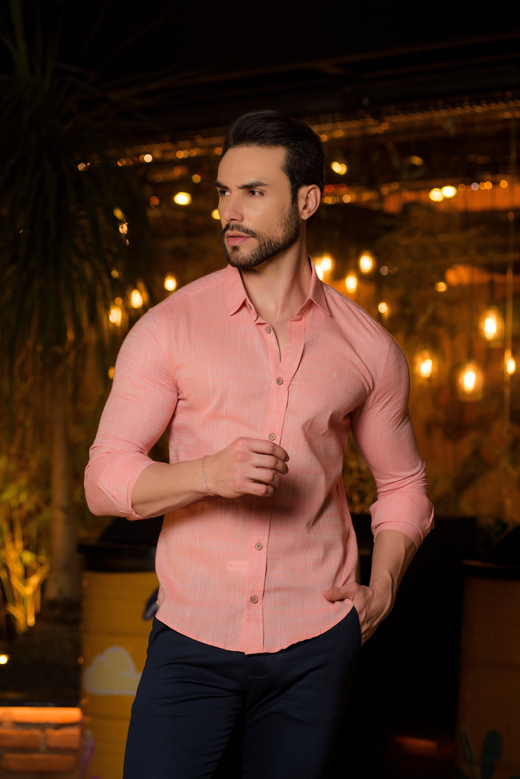 Camisa Ibiza Slim Linho Flamê Salmão - Conquest - loja online