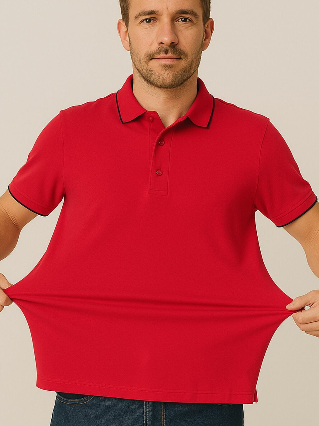 Camiseta Gola Polo Casual Slim Vermelha - Conquest na internet