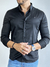 Camisa Social Acetinada Slim Preta - Zip Off