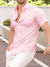 Camisa Slim Manga Curta Rosa Bebê - Conquest