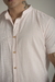 Camisa Slim Manga Curta Linho Rosa - Gola Padre - Conquest - loja online