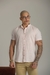 Camisa Slim Manga Curta Linho Rosa - Gola Padre - Conquest