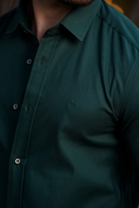Camisa Social Slim Oxford Verde Floresta - Conquest - comprar online