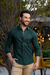 Camisa Social Slim Oxford Verde Floresta - Conquest