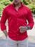 Camisa Slim M. Longa Acetinada Vermelha - Conquest