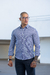 Camisa Slim Xadrez M. Longa Azul / Branco - Conquest