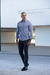 Camisa Slim Xadrez M. Longa Azul / Branco - Conquest - loja online