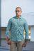 Camisa Slim Xadrez M. Longa Verde / Branco - Conquest - comprar online