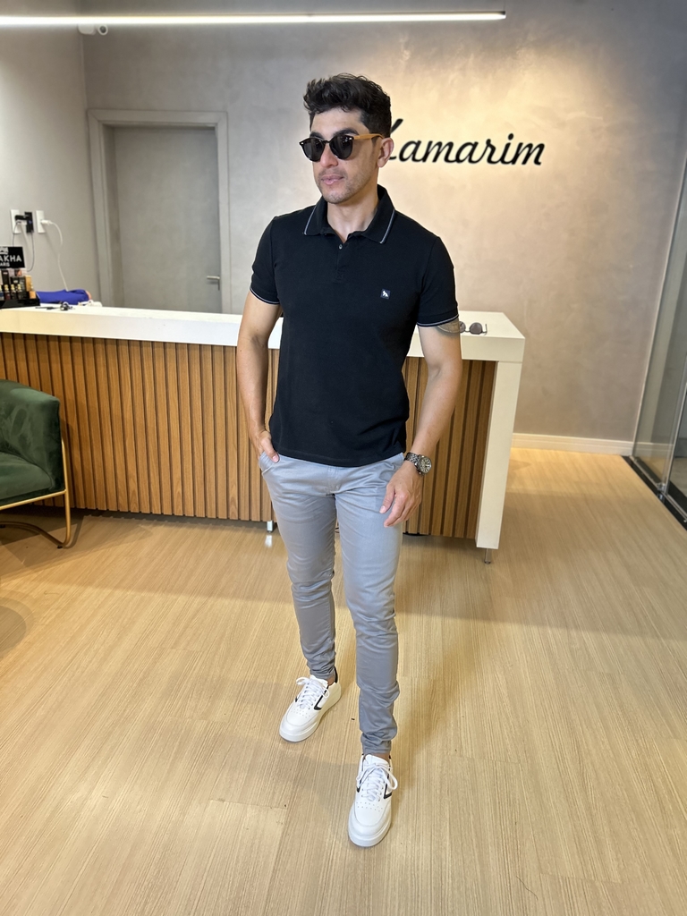 Calça Alfaiataria Cinza Grafite Skinny - Zip off - comprar online