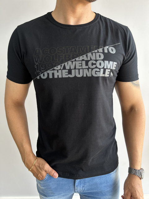 Camiseta Touch Preta Lettering 2119 - Acostamento