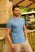 Camiseta Básica Slim Azul Piscina - Conquest - Kamarim Patos