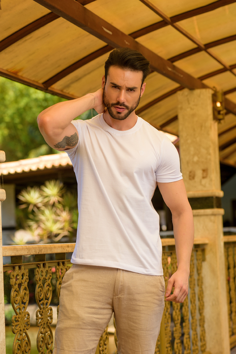 Camiseta Básica Slim Branca - Conquest - loja online